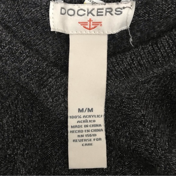Dockers Charcoal Gray Knit Sweater, M - Picture 3 of 4